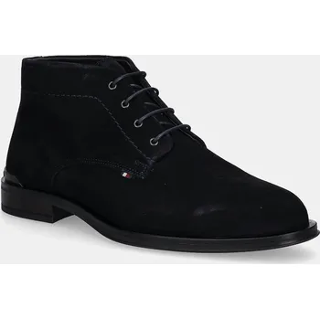 Dámská zimní obuv Semišové kotníkové boty Tommy Hilfiger CORPORATE HILFIGER SDE BOOT FM0FM05579 námořnická modř 59X, EUR 41