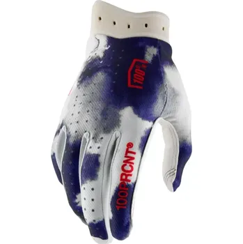 Motokrosové a MTB rukavice 100% ITRACK 10044-0001X barva modrá/bílá (Perforované rukavice s jednovrstvou dlaní )