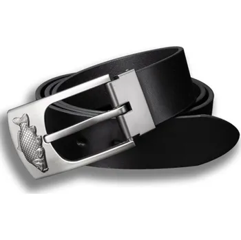 Rybářské oblečení Kožený opasek 40 mm Klasik Kapr - Černý - Délka 100 cm (92,5 cm - 107,5 cm)