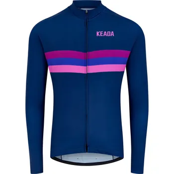 KEADA SPORTS Pánský cyklistický dres s dlouhým rukávem L FIALOVÁ
