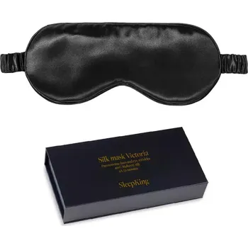 Škraboška na spaní SleepKing™ Hedvábná maska Victoria - Černá
