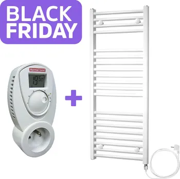 Radiátor Getmi otopný žebřík rovný, bílý, elektrický včetně digitálního termostatu
