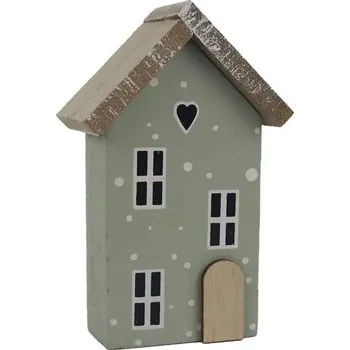 Vánoční ozdoba MOREX, s.r.o. Dekorace domeček 6,5 x 3,5 x 10 cm zelený
