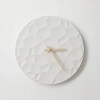 Hodiny ODLITO.CZ Betonové hodiny Měsíční kráter 30 cm – bílá, světlé ručičky