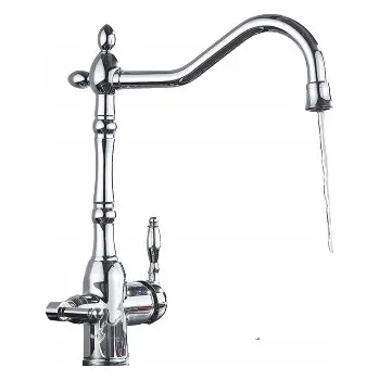Vodovodní baterie Kuchyňská stojánková baterie CHDE Retro Prestige stříbrná