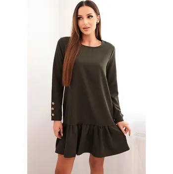 Dámské šaty Kesi Šaty s volánem tmavě růžové Barva: Zelená, Velikost: UNI