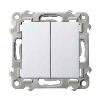vypínač Dvojitý zvonkový spínač Bílý Ospel Szafir