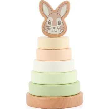 Dřevěná hračka Bieco - Dřevěná stohovací věž - zajíček Fine