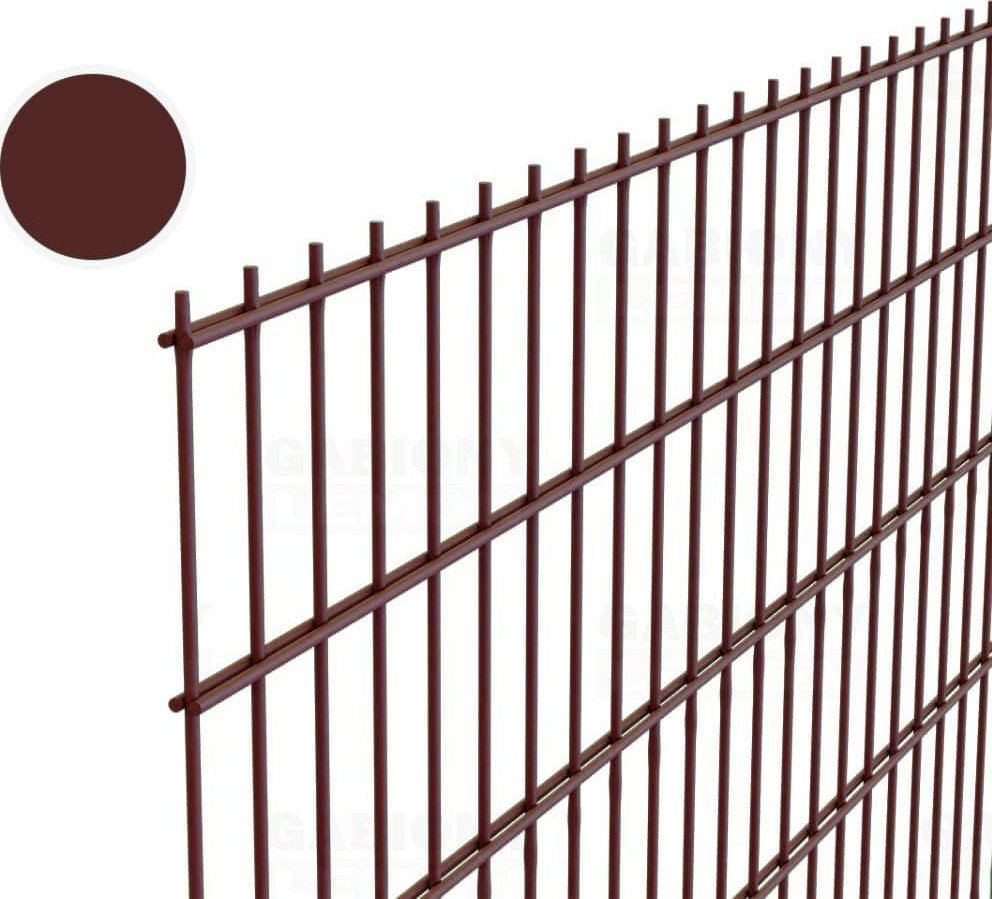 2D Plotový panel výška 123 cm, oko 200x50 mm, HNĚDÁ