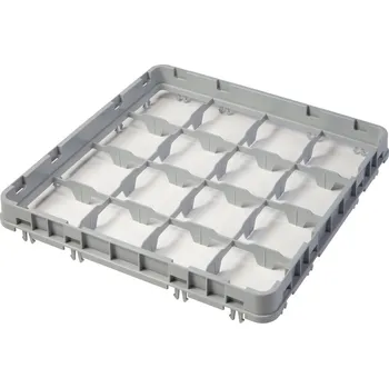 Cambro Nástavec koše half drop 500x500 mm šedý, model E2, Cambro, počet přihrádek: 16 (4x4), rozměr přihrádky: 111x111 mm, Světle šedá, 499x499x(H)51mm
