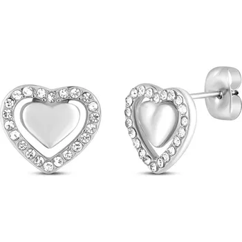 Šperk Náušnice Lunira srdíčka VUCH bílá | šedá 3471585