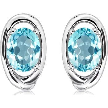 Náušnice Petal Blue Topaz - stříbrné náušnice s modrým topazem