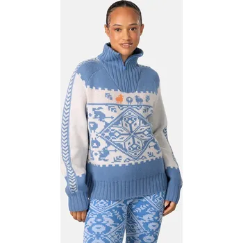 Dámský svetr Svetr s příměsí vlny Kari Traa SAGA modrá barva, s golfem, 623841 55X, vel. M