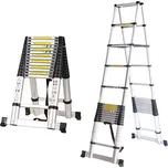 MXM Skládací teleskopické štafle - 5,4m+5,4m, hliníkové