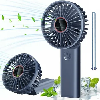 Domácí ventilátor PŘENOSNÝ NABÍJECÍ VĚTRÁČEK SE 6 RYCHLOSTMI, TICHÝ LED 3600 MAH, MODRÝ