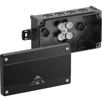 Spelsberg Abox 025/2 AB-L/SW NEW Krabice na om. prázdná dvojitá s vnějšími úchyty IP66 černá 152x87x52mm