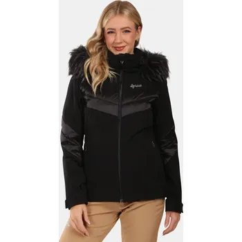 Kilpi Lin-W černá ZL0109KI dámská zimní lyžařská bunda s kapucí s kožešinovým lemem 10000 - 48