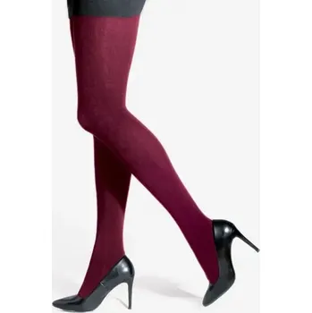 Dámské punčochy Teplé punčocháče Lores LOLA 100 DEN akryl s vlnou Bordo bordó velikost 4-L