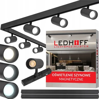 Bodové svítidlo LED lištové osvětlení magnet 2x Lišta 1m + 6x bodové svítidlo SPOT spojka