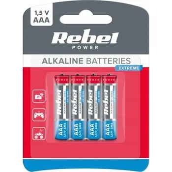 Článková baterie Alkalická baterie Rebel AAA (R3) 4 ks