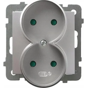 Elektrická zásuvka Stříbrná nástěnná Elektrická Zásuvka Ospel