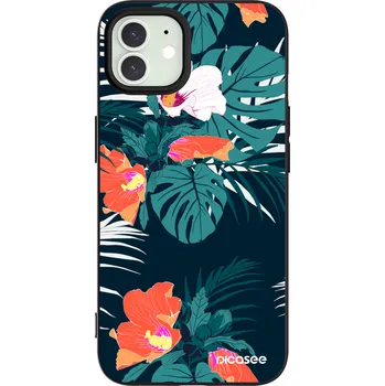 Pouzdro na mobilní telefon Picasee silikonový černý obal pro Apple iPhone 12 - Monstera Color