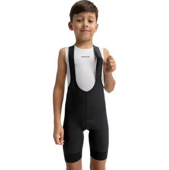 Cyklistické kalhoty SIROKO Chlapecké cyklistické kraťasy s kšandami K-Core Benji Black Černá 10 LET ČERNÁ