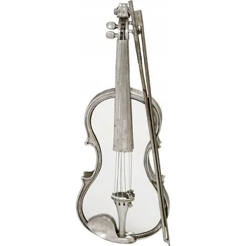 Zrcadlo NÁSTĚNNÁ DEKORACE HOUSLE 55cm SE ZRCADLEM STŘÍBRNÉ ZRCADLO