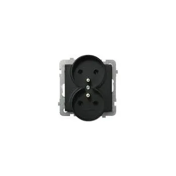 Elektrická zásuvka Ospel Sonata dvojitá zásuvka s uzemněním černá