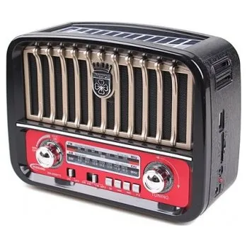 Zahradní dekorace Přenosné 3pásmové solární rádio černo-zlaté MUSIC