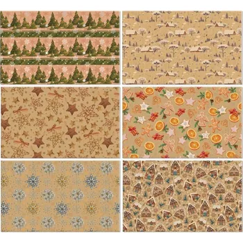 Balící papír Balící papír NATUR 200x70 vánoční mix