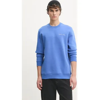 Pánská mikina Mikina Tommy Jeans pánská, tyrkysová barva, hladká, DM0DM20249 54X, vel. L