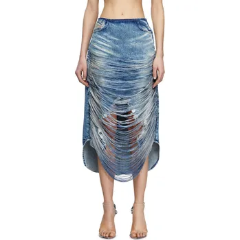Dámská sukně SUKNĚ DIESEL DE-PLUMY-FSG SKIRT BLUE