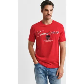 Pánské oblečení TRIČKO GANT GRAPHIC SS T-SHIRT RUBY RED