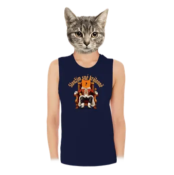 Bastard Sloužím svému králi dámské tílko volné Navy