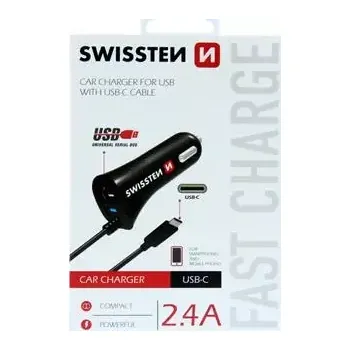 Univerzální nabíječka do auta SWISSTEN s konektorem USB-C + USB výstup (SWISSTEN CL AUTONABÍJEČKA USB-C A USB 2,4A POWER)