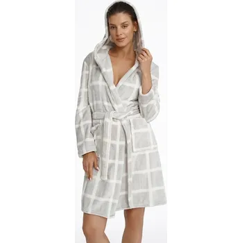 Dámský župan Dámský župan Magically šedý se vzorem kostky S