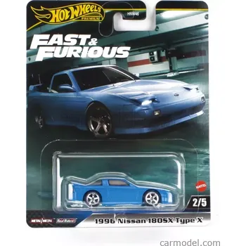 autíčko Mattel hot wheels Nissan 180sx Type-x Coupe 1996 - Fast & Furious 1:64 Blue Met