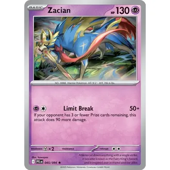 Volný čas Pokémon PFL 045/094 Zacian - Phantasmal Flames Stav: Near Mint, Verze: HOLO