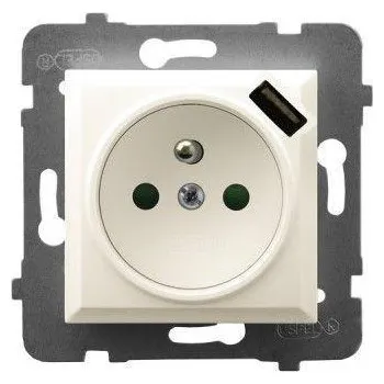 Elektrická zásuvka Ospel béžová nástěnná Elektrická Zásuvka