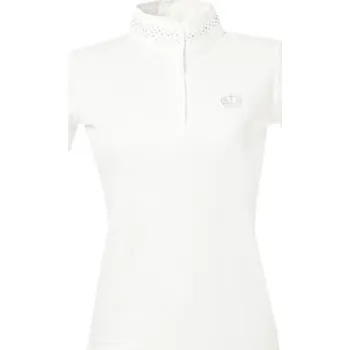 Závodní jezdecké triko Equitheme Couronne, bílé - vel. M