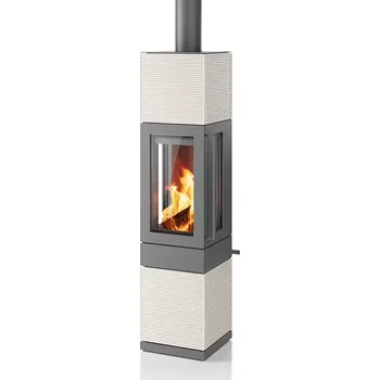 Krbová kamna Hase Astana, keramika lamelární textura, silvergrey, fjord