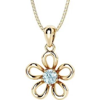 Šperk Květinový stříbrný přívěsek s akvamarínem Janetta