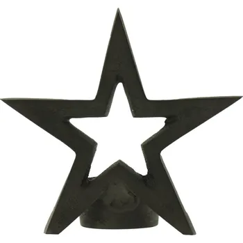 Svícen Kovový svícen hvězda na čajovou svíčku v černé barvě černá