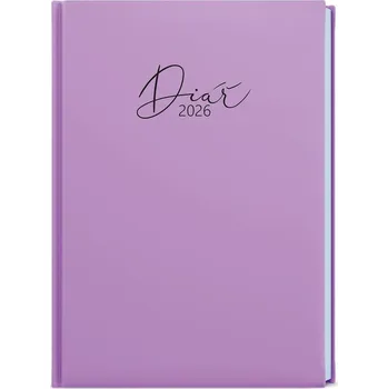 Diář Baloušek Tisk - David - Lamino Pastel - denní diář 2026, fialový, A5