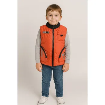 Dívčí vesta BAZAR-Dětská vesta Works tm. oranžová Velikost: EU 140