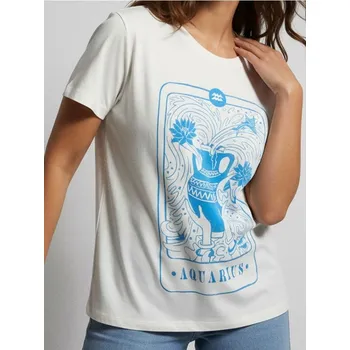 Sinsay - Bavlněná košilka s potiskem - krémová - 8131J-01L - 8131J-01L-M