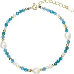 Pozlacený náramek s perlami a apatity 13113.3