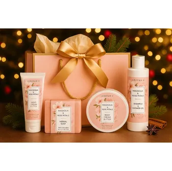 Kosmetická sada REFAN Vánoční dárková sada pro ženy s vůní magnolie a okvětními lístky růží