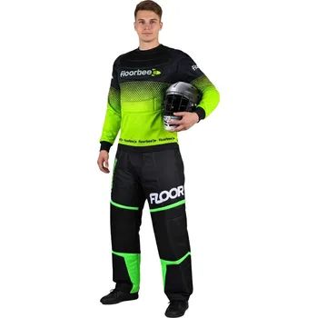 Florbalový dres FLOORBEE Goalie Armor set 3.0 black/yellow with HELMET SMU Brankářský set s přilbou L, žlutá / černá
